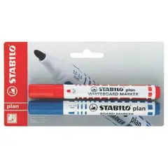 STABILO - Plumones De Pizarra Azul Y Rojo Empaque 2 Und
