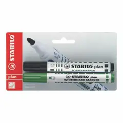 STABILO - Plumones De Pizarra Negro Y Verde Blíster 2 Und