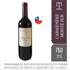 MONTE SUR - Vino Carmenere Botella 750 mL