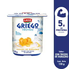 LAIVE - Yogurt Griego Durazno Envase 120 g