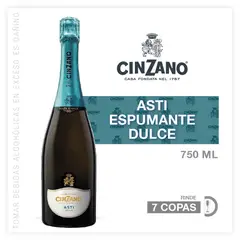 CINZANO - Espumante Asti Dulce Botella 750 mL