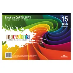MACEDONIA - Block Arcoíris A3 170 g 15 Hojas