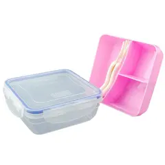 BASA - Set de Taper Alimentos para Viaje 3 Divisiones + Cubiertos Niña