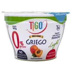 TIGO - Yogurt Premium Light Griego Durazno Envase 160 g