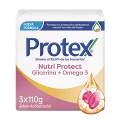 PROTEX - Jabón en Barra Omega 3 Antibacterial Empaque 3 Und