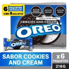 OREO - Galleta Cookies & Cream Sixpack 216 g
