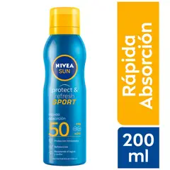NIVEA - Protector Solar en Spray Protect & Refresh Mist FPS50 Envase 200 mL