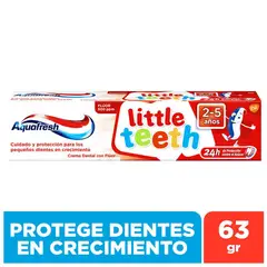AQUAFRESH - Pasta Dental Little Teeth 2 a 5 Años Envase 63 g