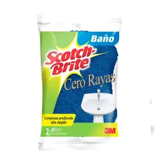 SCOTCH BRITE - Esponja Baño 2 En 1 Cero Rayas Empaque 2 Und