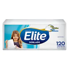 ELITE - Papel Toalla Doblado Doble Hoja Empaque 120 Und