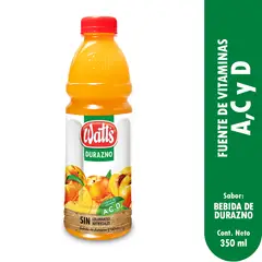 WATTS - Bebida Durazno Botella 350 mL