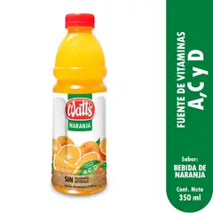 WATTS - Bebida Naranja Botella 350 mL