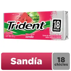 TRIDENT - Chicle Sin Azúcar De Sandia 18 Unidades