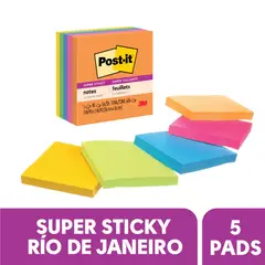 POST IT - Notas Adhesivas 76 mm Colección Rio De Janeiro Empaque 450 Hojas