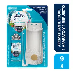 GLADE - Aromatizante Toque Paraíso Azul + Repuesto 9 g