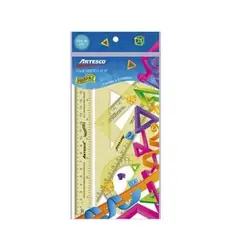 ARTESCO - Estuche Geométrico 20cm Irrompible Empaque 4 Und