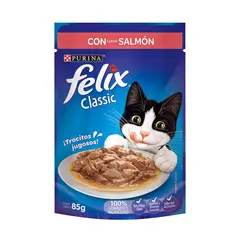 FELIX - Alimento húmedo para gatos Classic con Salmón 85 gr