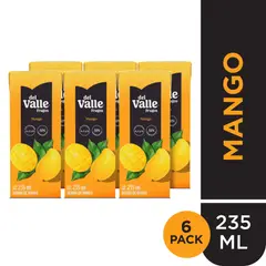 FRUGOS DEL VALLE - Bebida Frugos Mango Sixpack Caja 235 mL