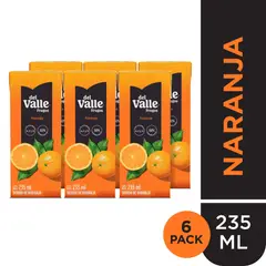 FRUGOS DEL VALLE - Bebida Frugos Naranja Sixpack Caja 235 mL