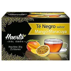 HUERTO DEL EDEN - Infusión Té Negro Mango Maracuyá Caja 25 Sobres