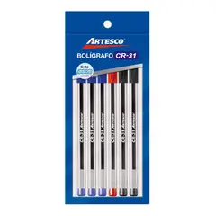 ARTESCO - Lapiceros Cr31 Azul Blíster 6 Und