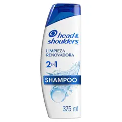 HEAD AND SHOULDERS - Shampoo 2 en 1 Head & Shoulders Limpieza Renovadora Botella 375 mL