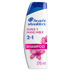 HEAD AND SHOULDERS - Shampoo Head Shoulders Suave Y Manejable 2 En 1 Botella 375 mL