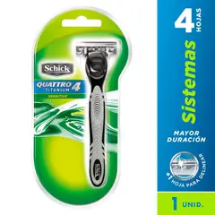 SCHICK - Máquina de afeitar Quattro Titanium Sensitive