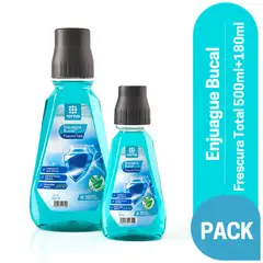 TOTTUS - Pack Enjuague Bucal Frescura Total 500 mL + 180 mL