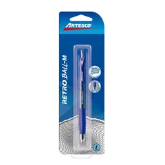 ARTESCO - Lapicero Retráctil Retro-Ball Color Azul