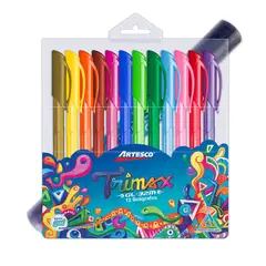 ARTESCO - Lapiceros Trimax GL-32M Colores Varios Estuche 12 Und