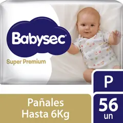 BABYSEC - Pañales Súper Premium Talla P Empaque 56 Und
