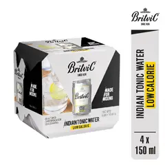 BRITVIC - Agua Tónica Low Calorie Pack 4 Latas 150 mL