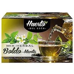HUERTO DEL EDEN - Infusión Huerto del Edén Herbal Boldo y Menta Caja 25 Sobres