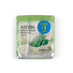 TOTTUS - Jabón Tocador Aloe Vera Pack 3 Empaques 125 g