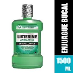 LISTERINE - Enjuague Bucal Zero Anticaries Botella 1.5 L