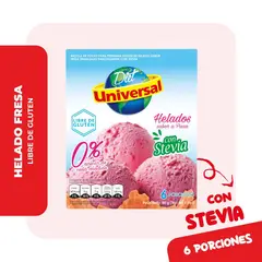 UNIVERSAL - Helado con Stevia Sabor Fresa Caja 50 g