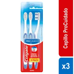 COLGATE - Cepillo Dental Pro Cuidado Suave Empaque 3 Und