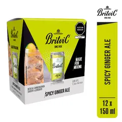 BRITVIC - Ginger Ale Pack 12 Latas 150 mL
