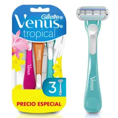 GILLETTE - Máquina de Afeitar Venus Tropical Empaque 3 Und
