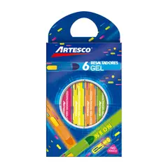 ARTESCO - Crayones Seda Neón Caja 6 Und