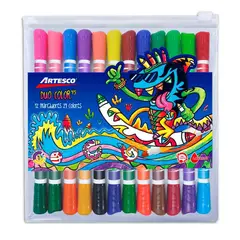 ARTESCO - Plumones Dúo Color 47 Estuche 12 Und