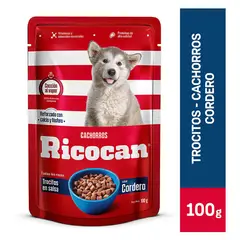 RICOCAN - Alimento Húmedo Cachorros Trozos de Cordero Doypack 100 g