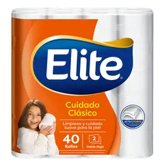 ELITE - Papel Higiénico Clásico Doble Hoja Empaque 40 Und