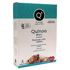 QFOODS - Barra de Quinua Maní y Pasas Caja 180 g