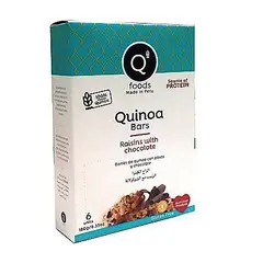 QFOODS - Barra de Quinua con Pasas y Chocolate Caja 180 g