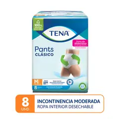 TENA - Pañal para Adulto Pants Clásico Talla M Empaque 8 Und