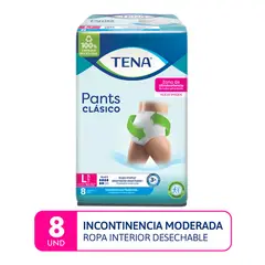 TENA - Pañal para Adulto Pants Clásico Talla L Empaque 8 Und