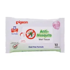 PIGEON - Toallitas Húmedas Anti Mosquitos Empaque 12 Und