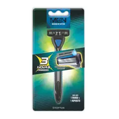 TOTTUS - Máquina de afeitar de 3 hojas para hombre + 1 repuesto